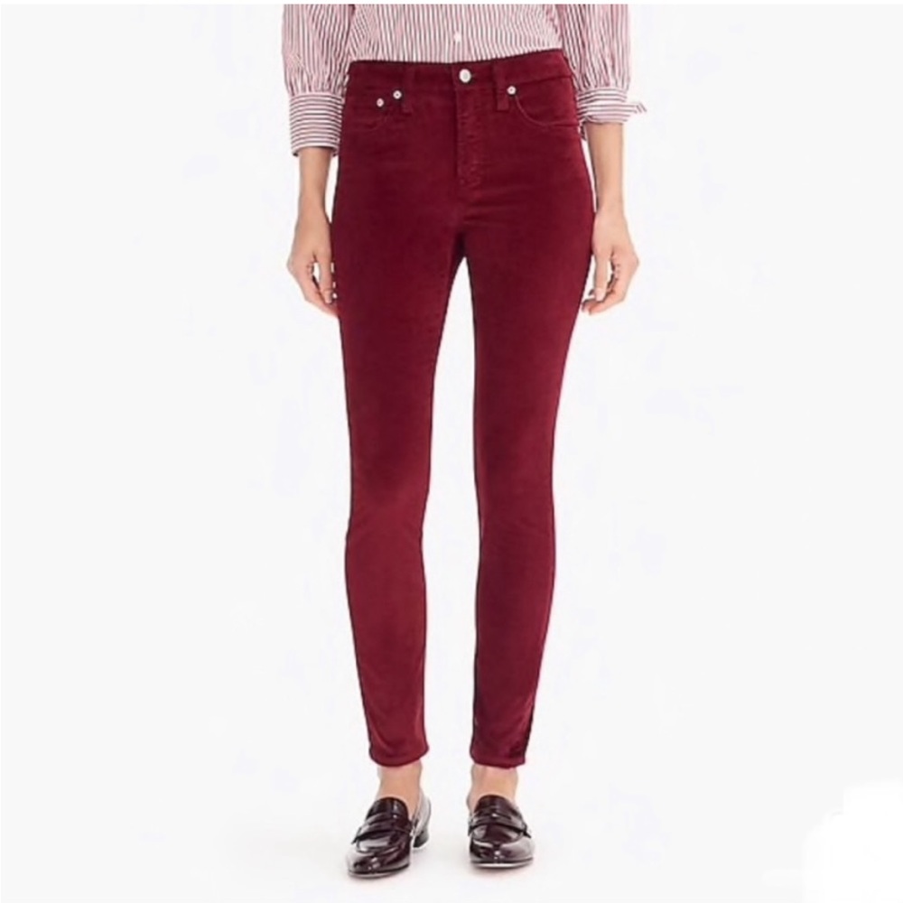 J.Crew 9” high-rise toothpick pant in velvet